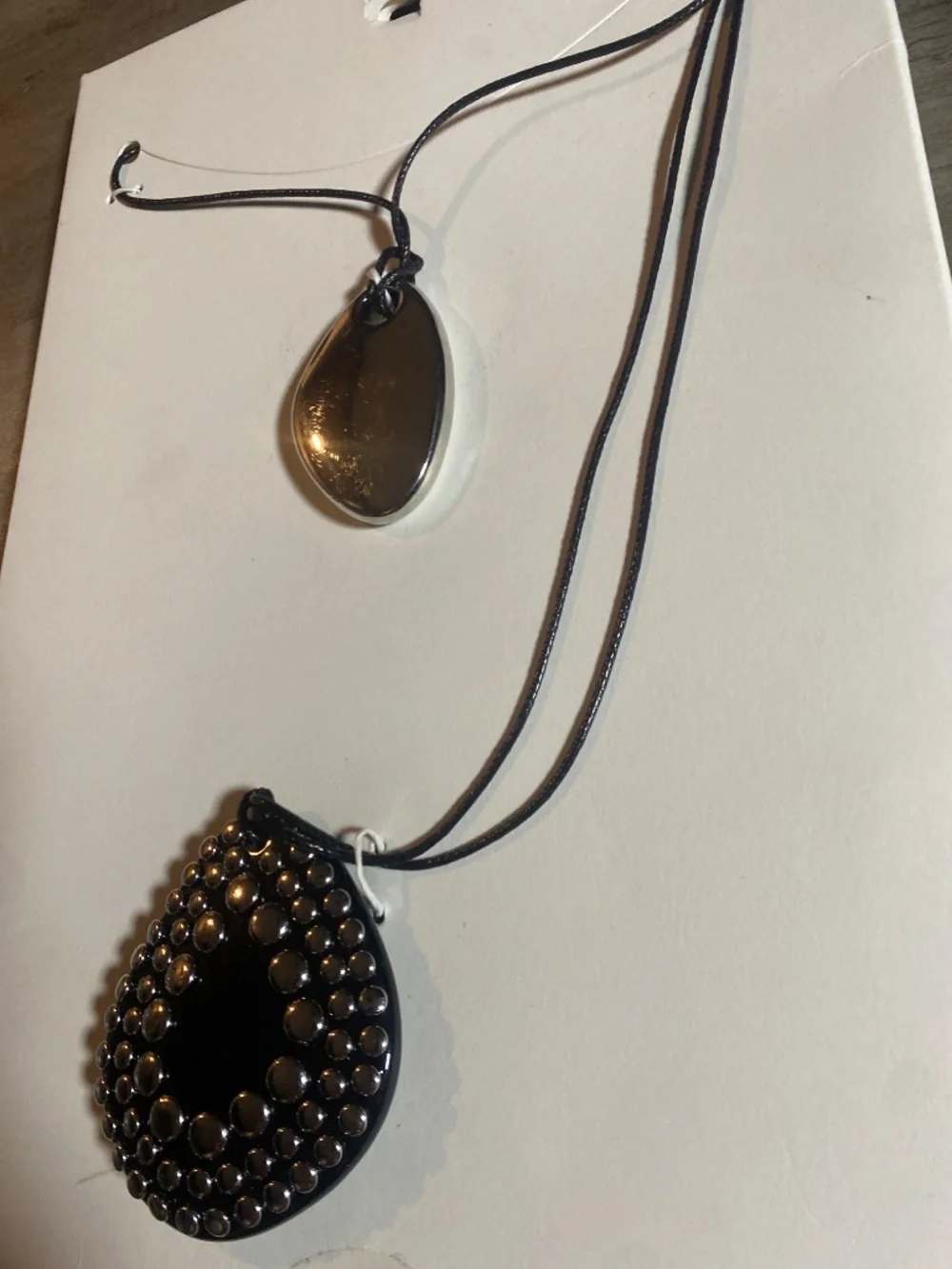 NWT Zara 2-Pack Cord Stud Pendant Necklaces - Picture 7 of 9